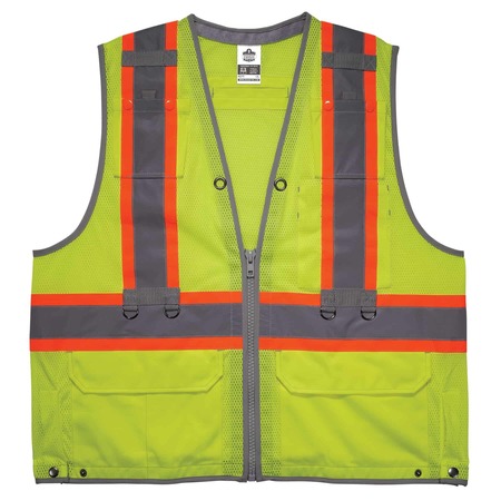 Glowear By Ergodyne Lime Hi Vis Tool Tethering Safety Vest Kit, Class 2, S/M 8231TVK